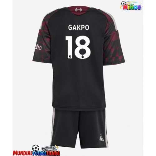 Camiseta Liverpool Cody Gakpo #18 Tercera Equipación Replica 2026-27 para niños mangas cortas (+ Pantalones cortos)